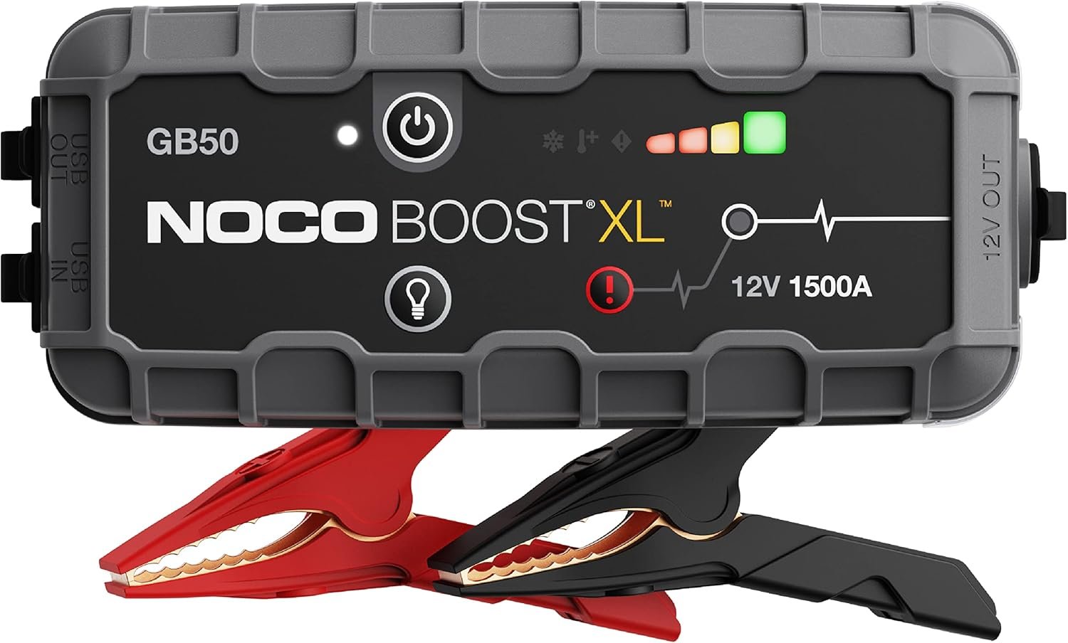 NOCO Boost GB50: 1500A UltraSafe Jump Starter – 12V Lithium Battery Booster Pack, Portable Jump Box, Power Bank & Jumper Cables – for 7.0L Gas and 4.5L Diesel Engines