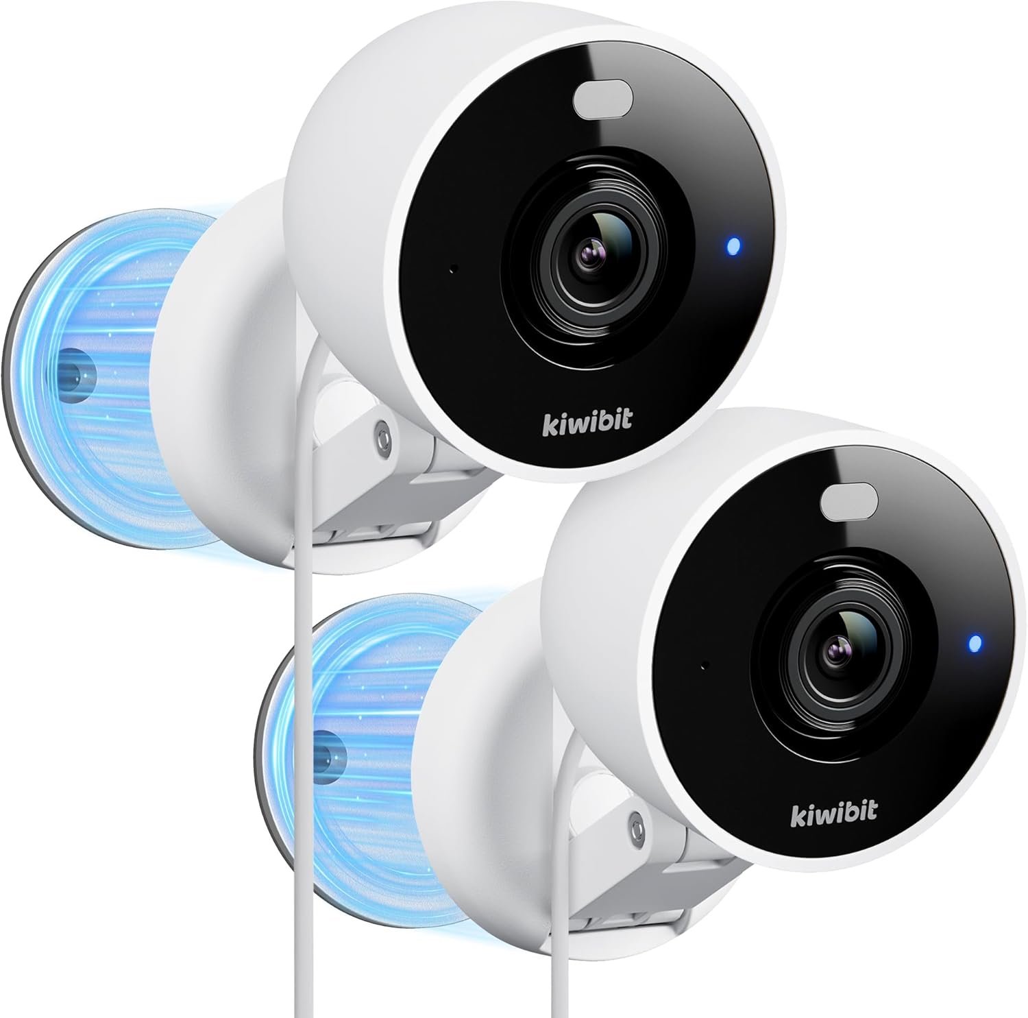 Kiwibit 2K Security Camera Indoor/Outdoor, Magnetic Wired Cameras for Home Security, Pet Camera, Baby Monitor, AI Detection, Color Night Vision, 2.4GHz WiFi, SD & Cloud Storage, Works with Alexa