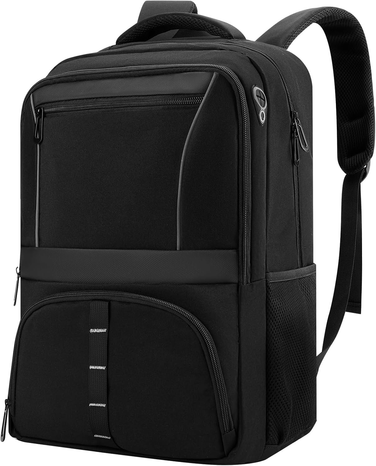 FAIRYLAND Travel Laptop Backpack,Fits to 17.3 Inch Slim Carry On Size Backpack with Reflective, USB Cabel Port Water Resistant Anti-Theft Laptop Backpack for Men Women,Business,College,Daily,Black