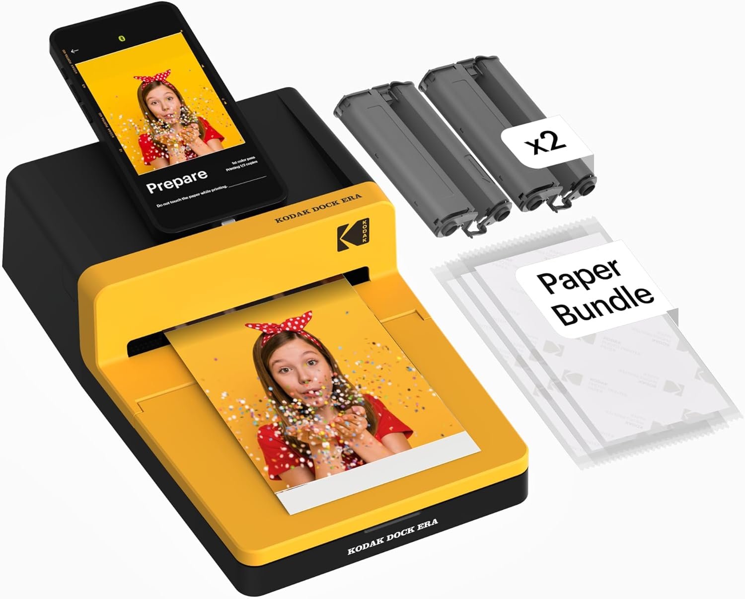 KODAK Dock Era 4×6” Desktop Photo Printer, 50 Sheets, Docking & Bluetooth Smartphone Printer for iPhone & Android, Instant Color Prints, 4PASS Dye Sublimation