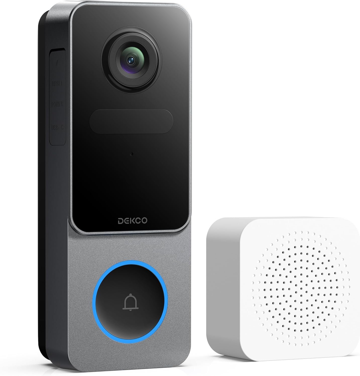 DEKCO Wireless Video Doorbell Camera, 2K Head-to-Toe View (9:16), 170° Wide Angle, Battery Powered Home Security, PIR Motion & AI Human/Package Detection, Voice Changer, Cloud Storage Edition