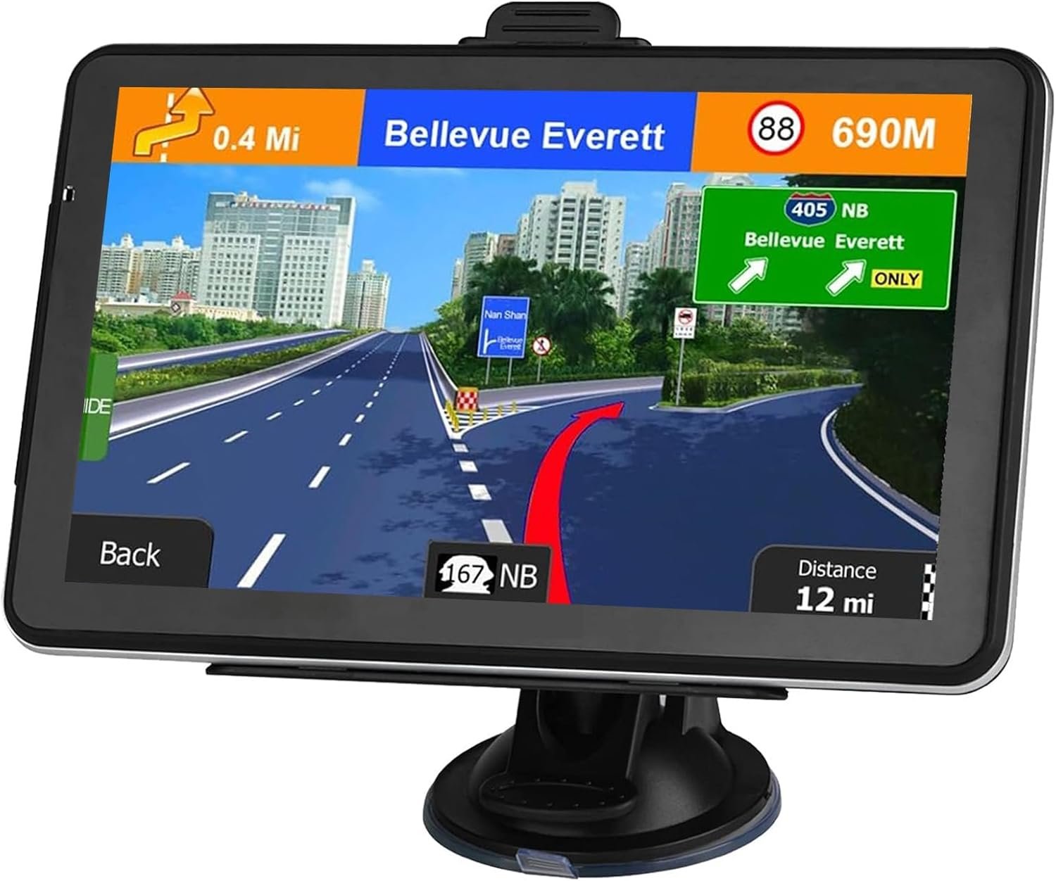 GPS Navigator for Car Truck RV，7 inch Touch Screen Latest 2026 Map,Support Voice Turn Direction Guidance/Speed and Red Light Warning/Custom Truck Routing (Free Lifetime Updates)