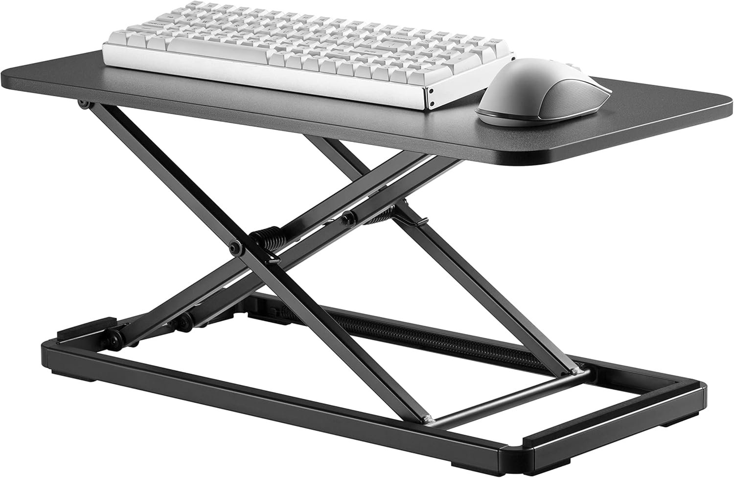 Mount Plus KBT10 Ultra Slim 24″ Laptop, Keyboard and Mouse Stand | Sit Stand Adjustable Riser for Standing Desks | Lifts Up to 15.6 inches in Height | 5 Height Levels Riser