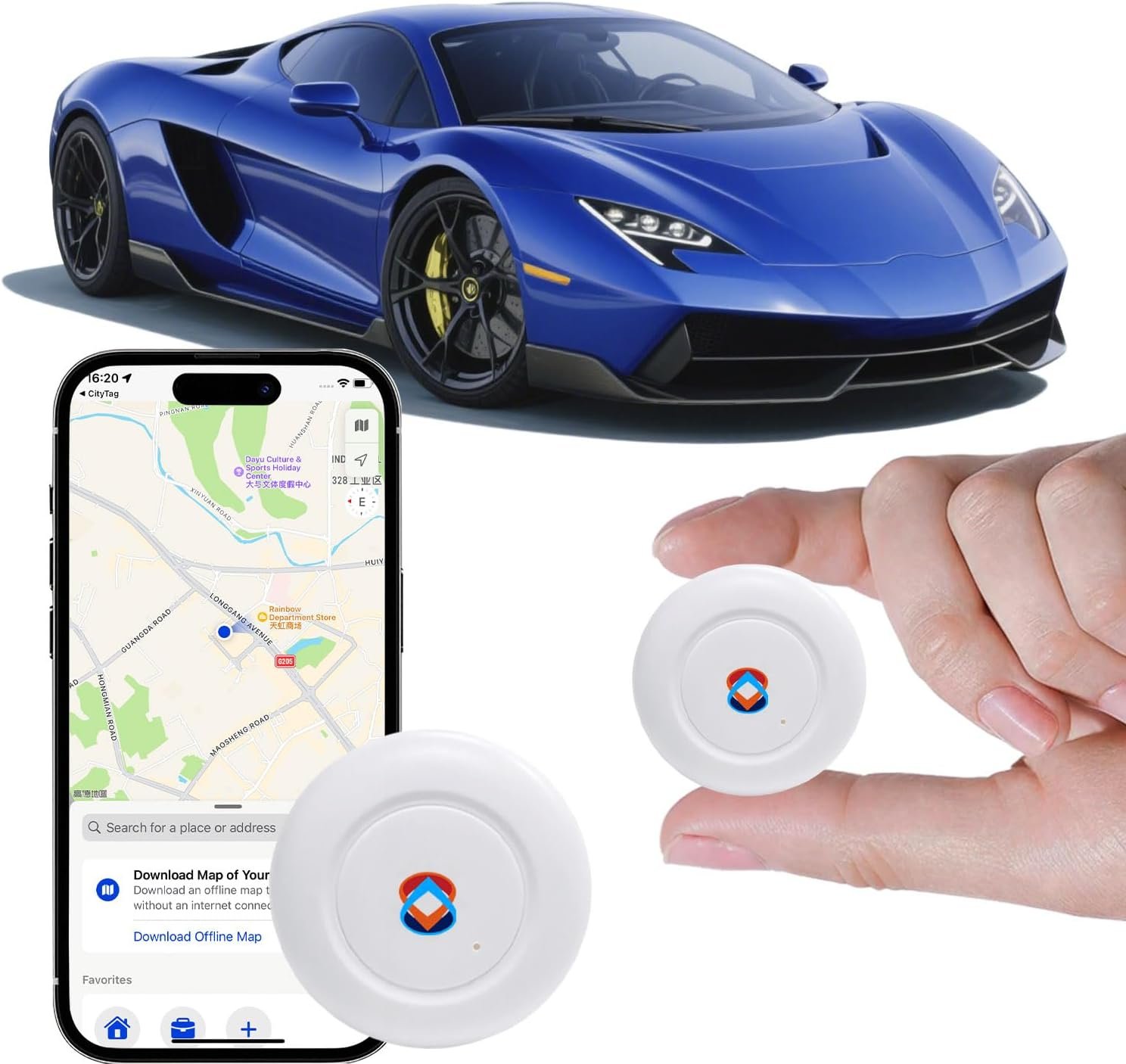 2026 GPS Tracker for Vehicles, Cars & Kids–Real-Time Tracking with Worldwide Coverage | No Monthly Fee & No SIM Needed | IP67 Waterproof | Long Battery Life | Compatible with iPhone & Android