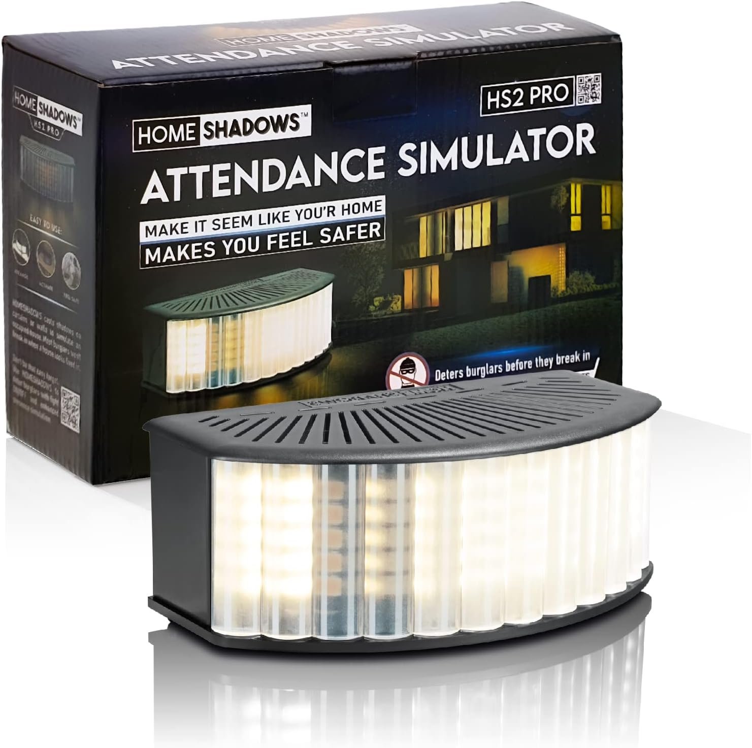 Attendance Simulator – DIY Home Security System That Casts Shadows on Curtains or Walls to Deter burglars Before They Try to Break in – Security Light for Home Safety – Black