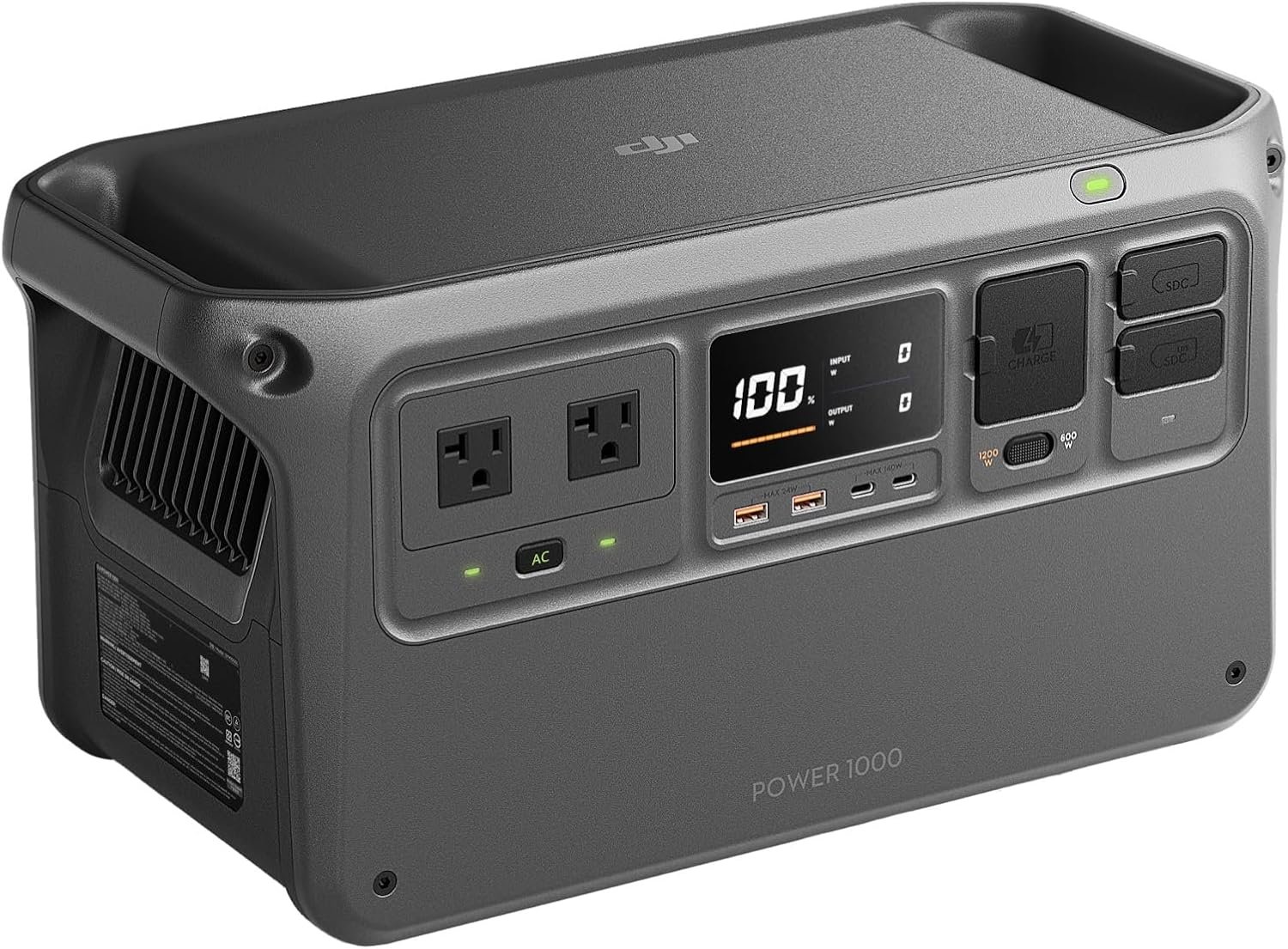DJI Power 1000 Portable Power Station, 1024Wh LiFePO4 Battery, 2200W (Peak 2600W) AC/140W USB-C Output, 23db Ultra-Silent, Solar Generator For Home Backup, Camping (Solar Panel Optional)