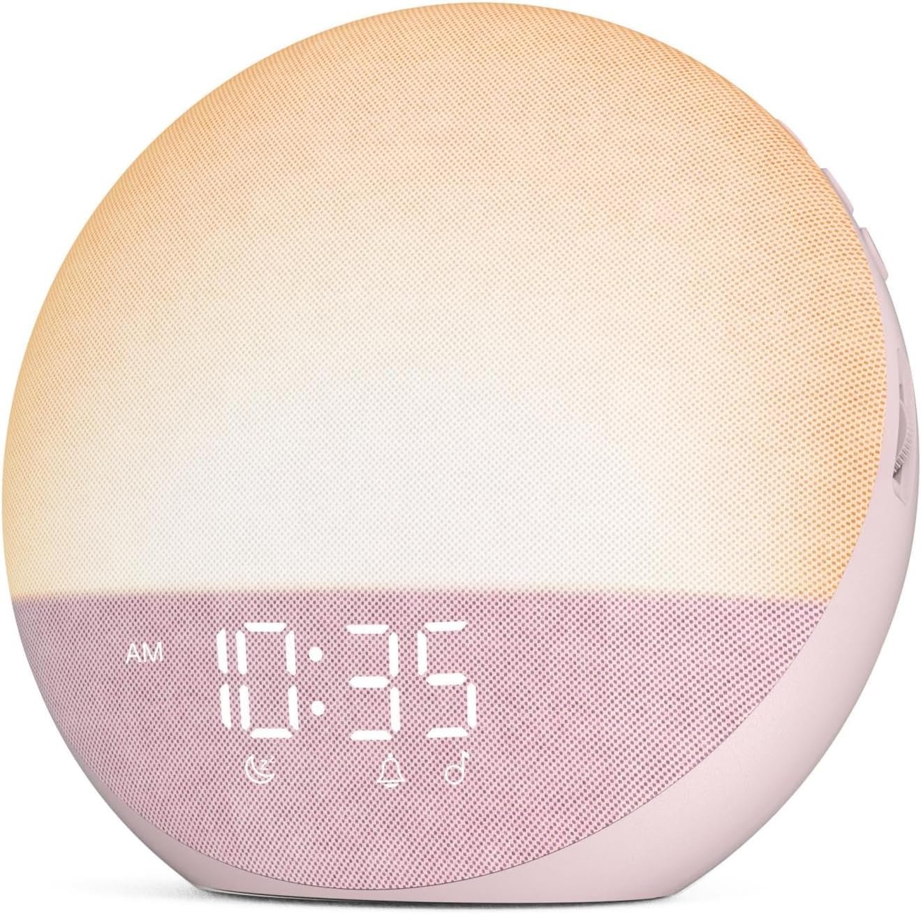 Odokee Sunrise Alarm Clock White Noise Machine: Natural Wake Up Light – Dimmable Clock with Bluetooth Speaker for Bedroom – 25 Sleep Sounds for Baby Adults Kids Sakura Pink