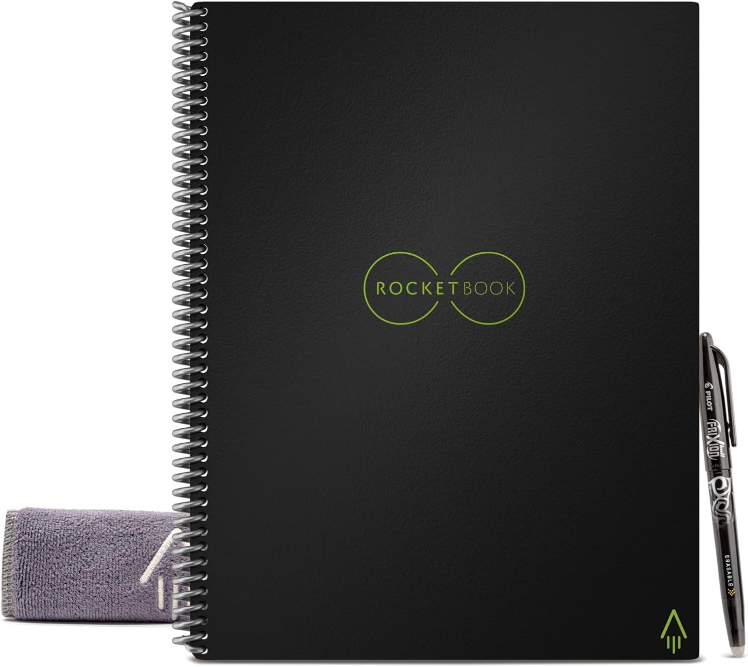 Rocketbook Core Smart Notebook, Medium/College Rule, Black Cover, (16) 11 x 8.5 Sheets