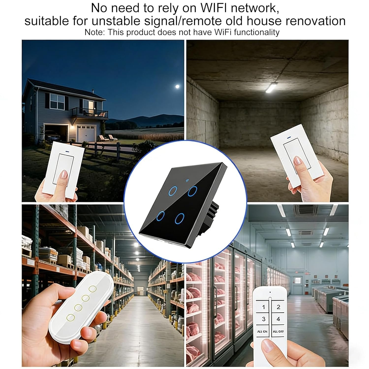 Smart Touch Wall Light Switch with Matter, Backlit Buttons Control for Standard Wall Box Home Office Lighting and Appliance, Black