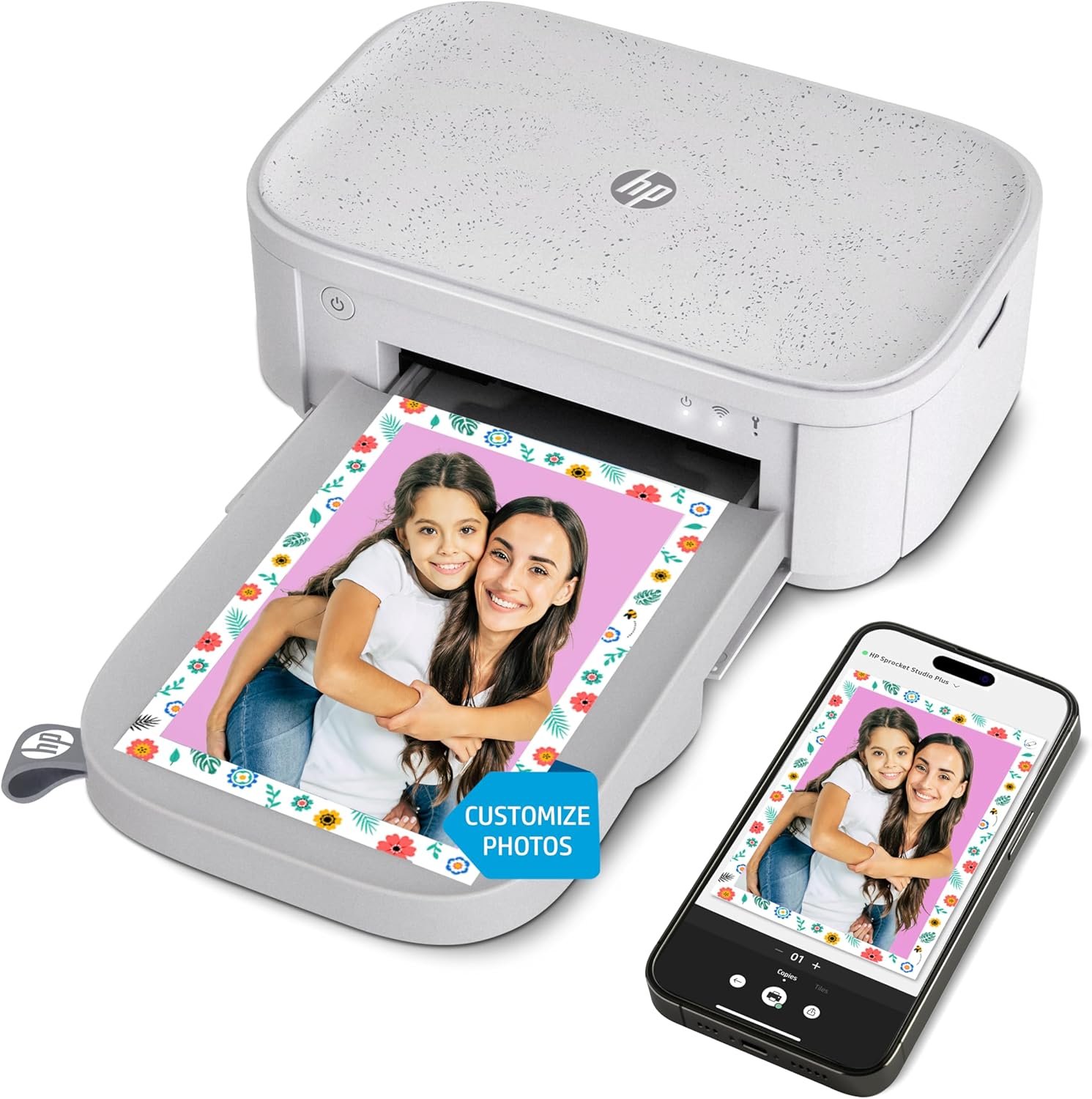 HP Sprocket Studio Plus 4×6 Wireless Instant Photo Printer, 10 Sheets + Cartridge, Wi-Fi, Premium Dye Sublimation, Compact Home Use, Prints Vibrant Color Pictures, Editing App for Creative Photos