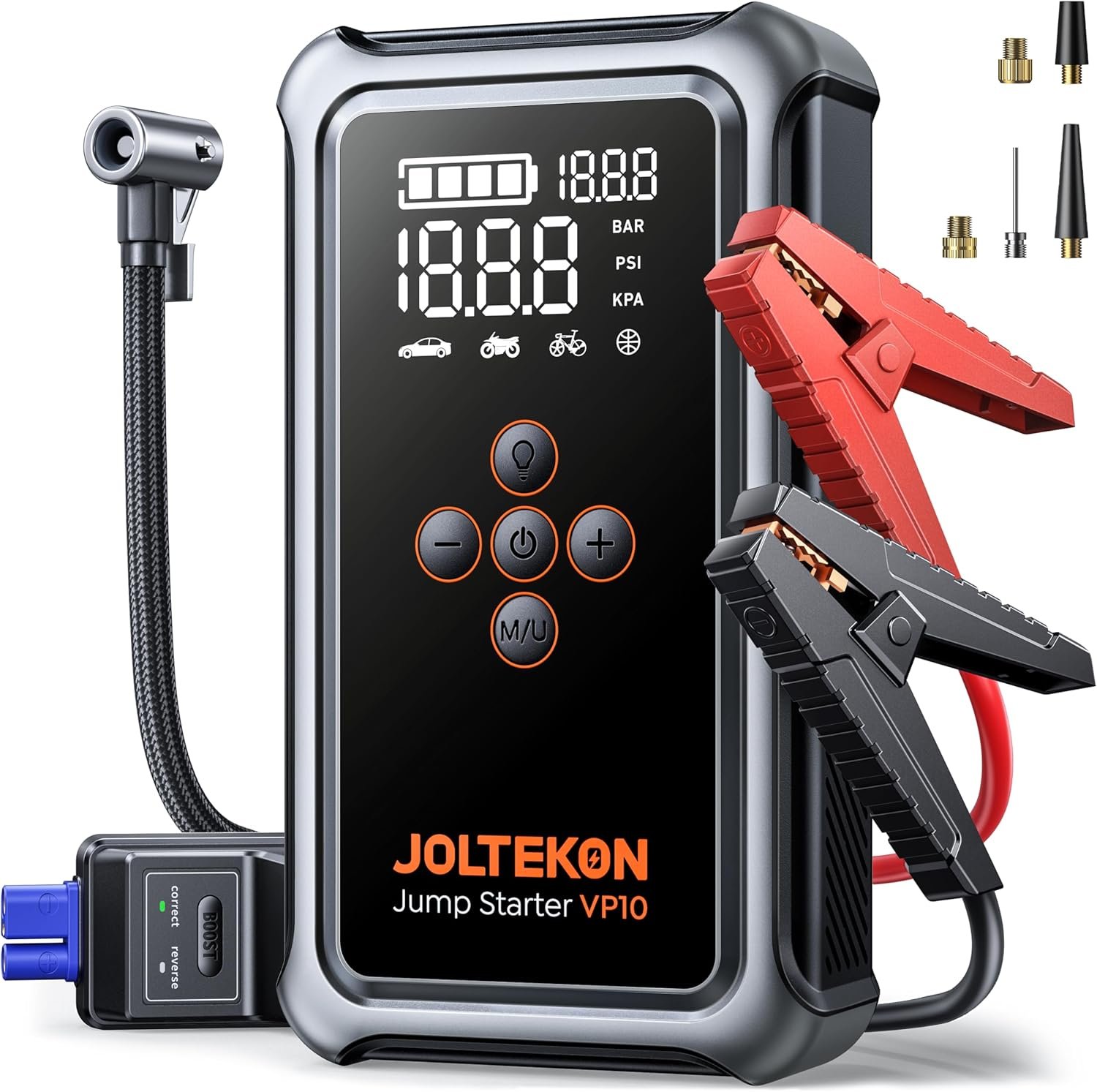 Jump Starter with Air Compressor, 5000A Portable Car Battery Jumper Starter(All Gas/10L Diesel) with 150PSI Auto-Shutoff Tire Inflator, 12V Lithium Jump Box for Car Battery Portable