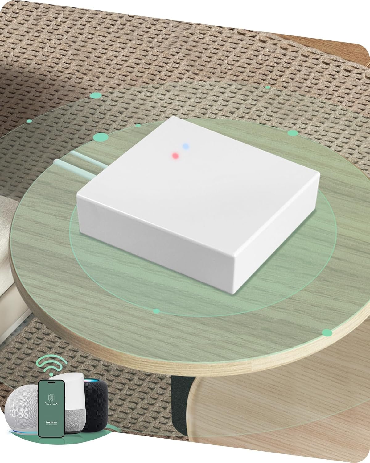 Yoolax Zigbee Matter Smart Hub, Gateway Smart Hub Compatible with Alexa and Google Home Assistant, App Remote Control, Voice Control(for Zigbee Motor)