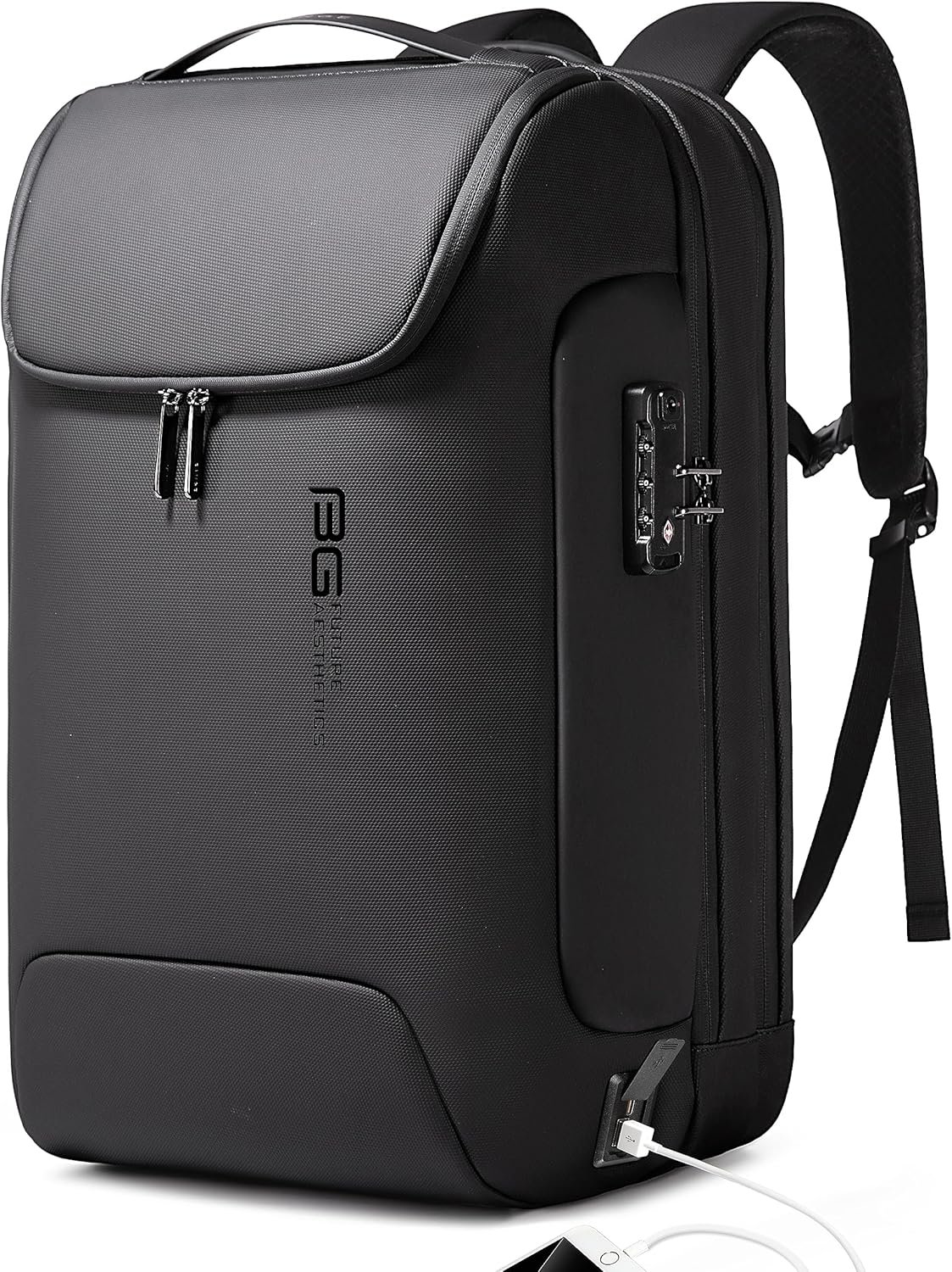 BANGE Anti-Theft Backpack with USB Charging Port for Men, 17.3 Inch Business Laptop Backpack, TSA Approved Lock & Waterproof Zippers, Large Travel Computer Bag