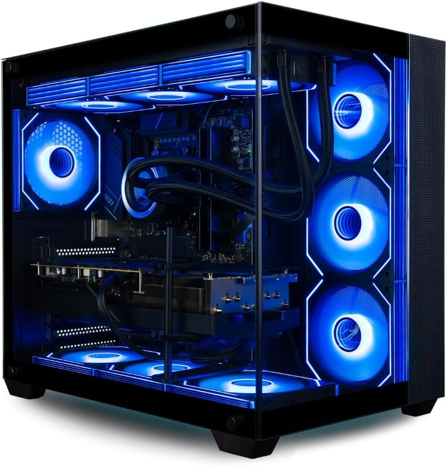 Panorama XL RTX 5070 Ti, Intel 24-Core Ultra 9 285K Processor, 32GB DDR5 RAM, 2TB Gen4 NVMe SSD, Liquid Cooled Gaming Desktop w/Windows 11 Pro, 3-Year Warranty, RGB Keyboard+Mouse, Internal Wi-Fi 6E