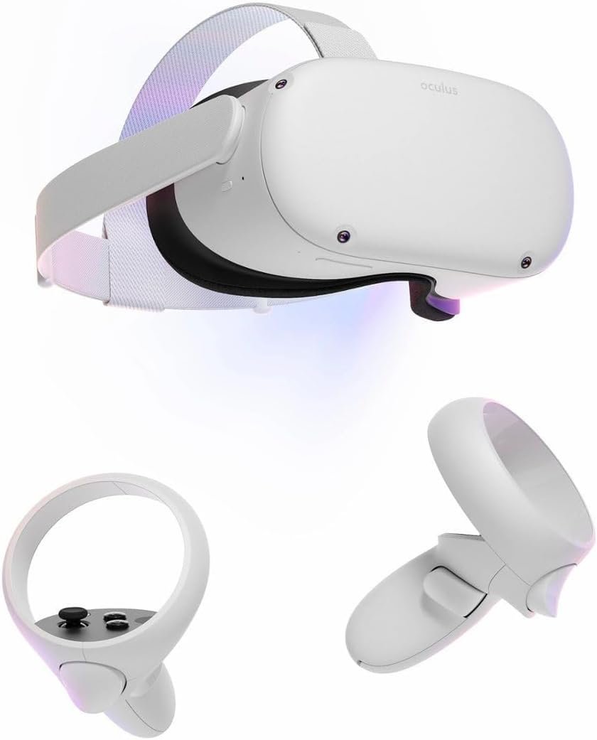 Oculus Newest Quest 2 Gmaing VR Headset 128GB Set – Advanced All-in-One Virtual Reality Headset Cover Set, White
