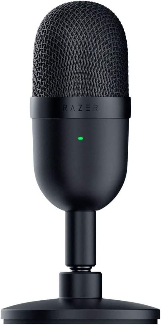 Razer Seiren Mini USB Condenser Microphone: for Streaming and Gaming on PC – Professional Recording Quality – Precise Supercardioid Pickup Pattern – Tilting Stand – Shock Resistant – Classic Black