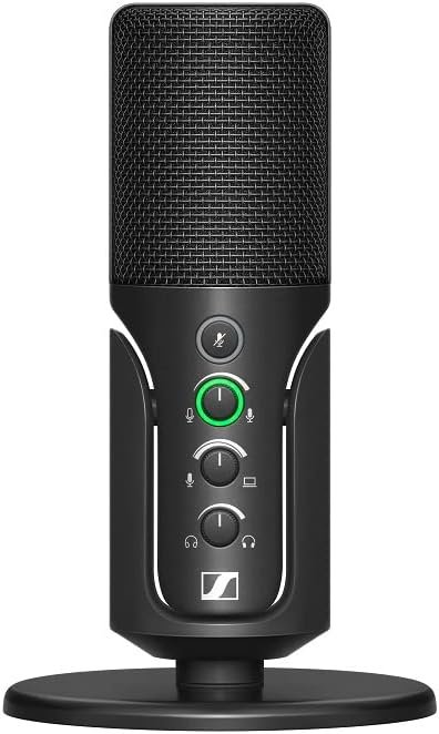 SENNHEISER Professional Profile – USB Cardioid Condenser Microphone & Table Stand, 1.2 m USB-C Cable – Mute Button, Built-in Headphone Jack, Gain, Mix & Volume Control, for PC & Mac,Black