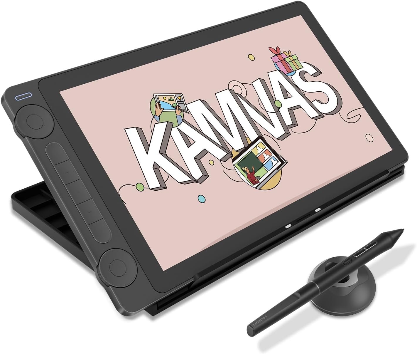 HUION Kamvas 13 (Gen 3) Drawing Tablet with Screen,13.3″ Full-Laminated Art Tablet with Anti-Sparkle Canvas Glass 2.0, 99% sRGB, PenTech 4.0, 16384 Pen Pressure, Dual Dial for PC, Mac, Android, Black