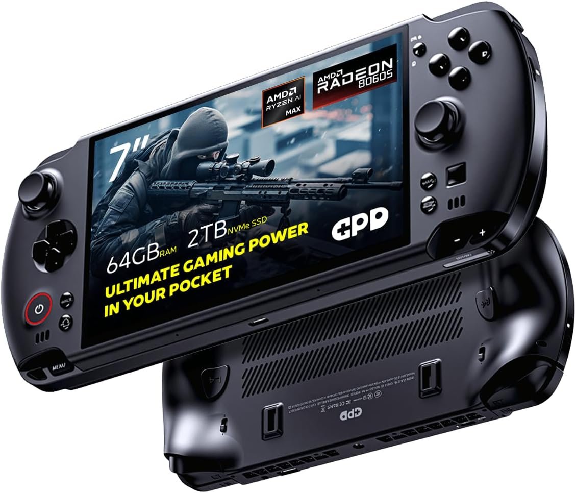 GPD Win 5 Handheld Gaming PC | AMD Ryzen AI Max+ Ryzen 395 | 64GB LPDDR5X RAM, 2TB SSD | Radeon 8060S Graphics | Portable PC for AAA Gaming and Emulation