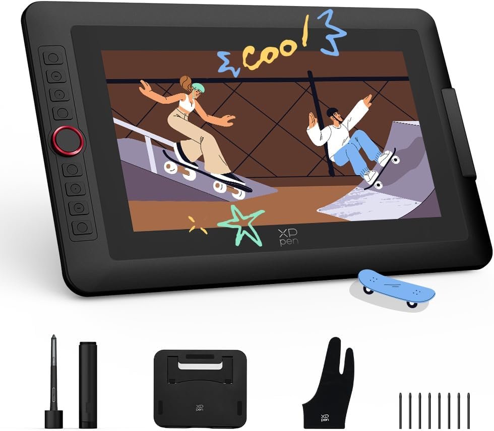 XP-PEN Artist 13.3 Pro V2 Drawing Tablet with Screen, 16K Pressure Sensitivity Digital Drawing Tablet for PC Mac Chromebook Android, Fully Laminated Graphic Tablet with Pen, Foldable Stand Included