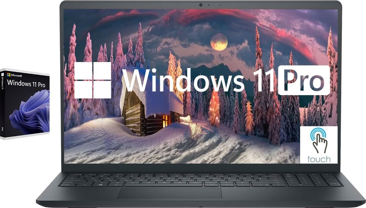 Dell Inspiron Touchscreen Laptop, 15.6″ Business & Student Laptop Computer, Windows 11 Pro Laptop 16GB RAM 1TB SSD, Intel i5-1155G7 Processor, Full HD IPS Display, Numeric Keypad, Carbon Black