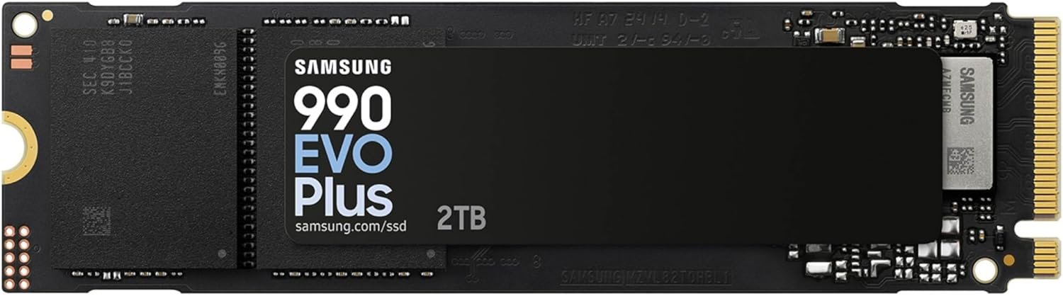 Samsung 990 EVO Plus SSD 2TB, PCIe Gen 4×4, Gen 5×2 M.2 2280, Speeds Up-to 7,250 MB/s, Upgrade Storage for PC/Laptops, HMB Technology and Intelligent Turbowrite 2.0, (MZ-V9S2T0B/AM)