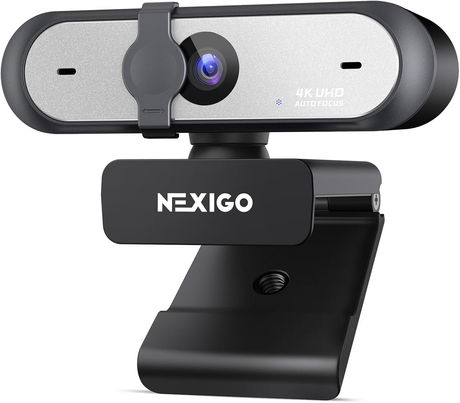 NexiGo N660P Pro 4K Webcam with Distortion-Free Lens, 1080p 60 fps Autofocus USB Streaming Camera, 3DNR, Noise-Canceling Mics & Privacy Cover, Web Cam for Gaming/Live Streaming/PC/Mac/Switch 2, Black