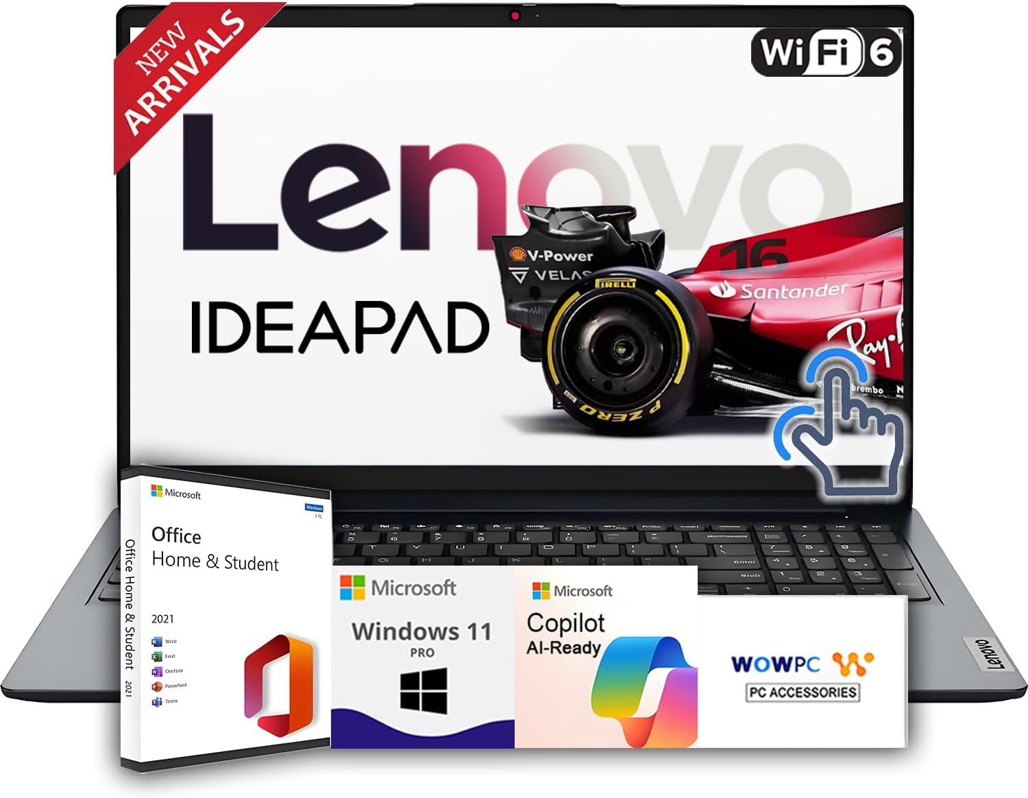 Lenovo New 15.6″ Touchscreen Business and Student Laptop(2025/2026 Edition), Intel Core i5-1335U(Outperforms i7-1255U), 16GB RAM, 512GB SSD, Ultra Slim Design, Long Battery Life, Windows 11 Pro, WOWPC
