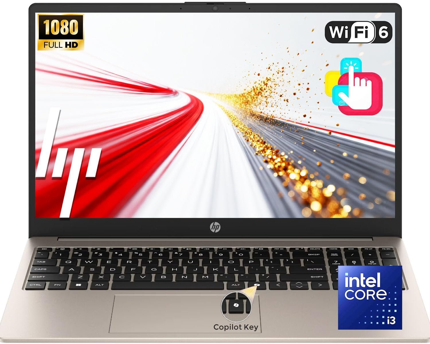 HP Latest 15.6″ FHD Touchscreen Lapto Computer | 2026 Edition | Intel 13th 8 Cores i3 CPU (Beat 11th i5) | 16GB RAM | 512GB SSD | AI Copilot Key | Wi-Fi 6 | Windows 11 with Office 365 for The Web