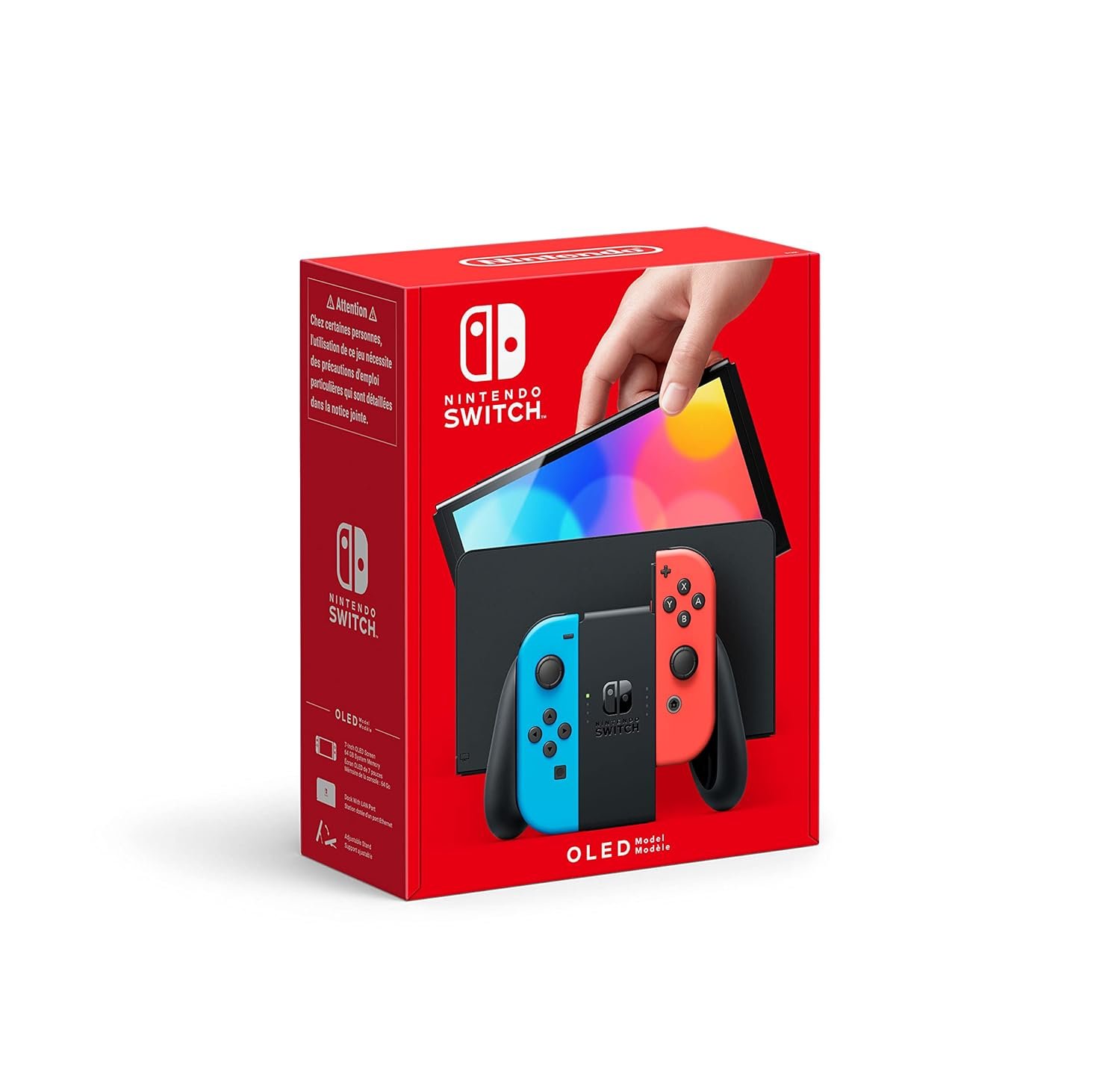 Nintendo Switch (OLED Model) – Neon Blue/Neon Red (Renewed)