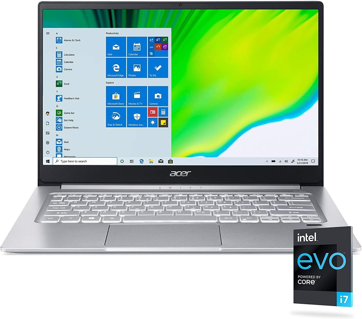 acer Swift 3 Thin & Light Laptop, 14″ FHD Display, Intel EVO Core i7-1165G7 Processor, 8GB RAM, 512GB NVMe SSD, Wi-Fi 6, Fingerprint Reader, Backlit Keyboard, Windows 11 Home