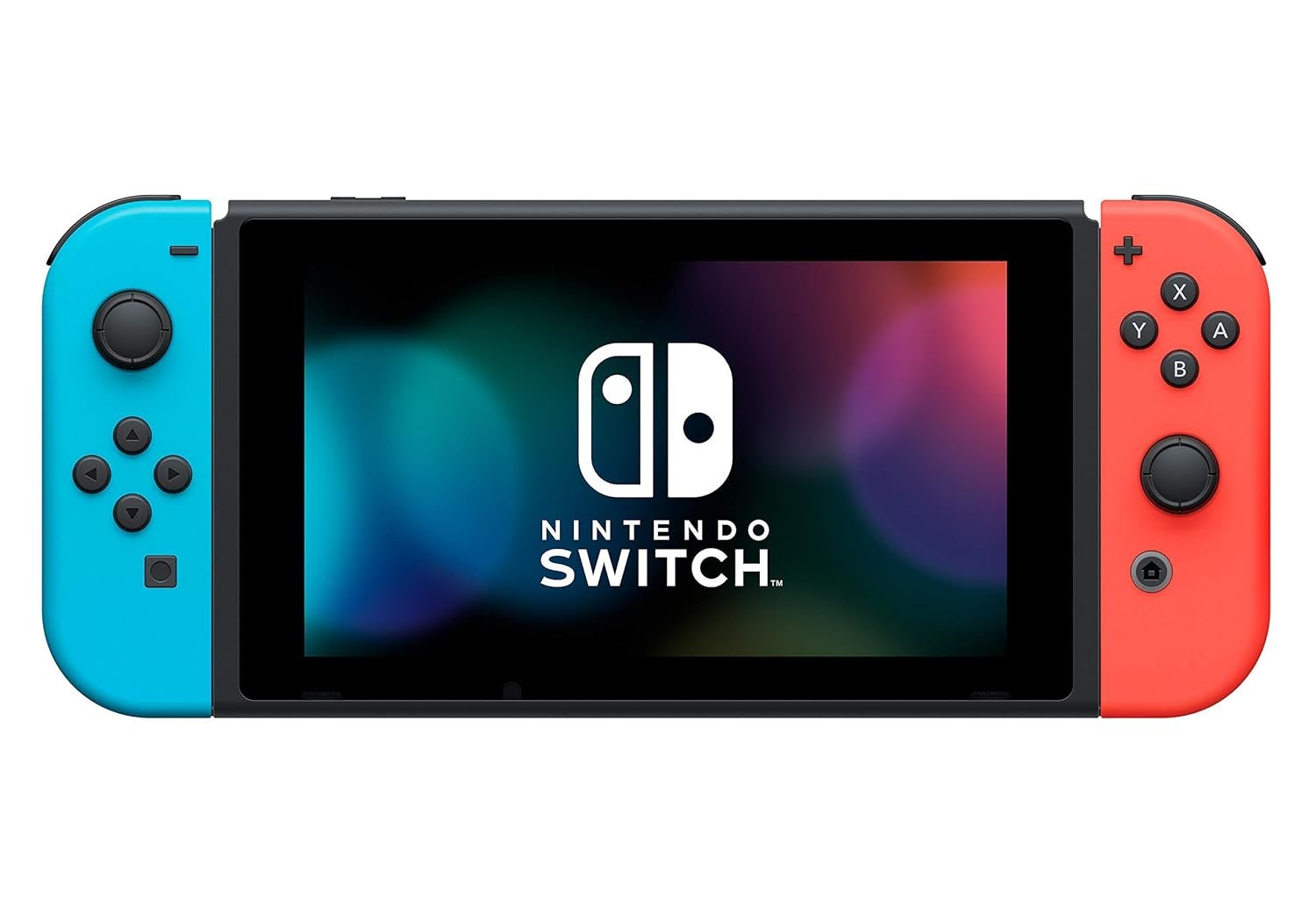 Nintendo Switch Game Console – Black (HAC-001(-01) w/Blue & Red Joycon (Renewed)