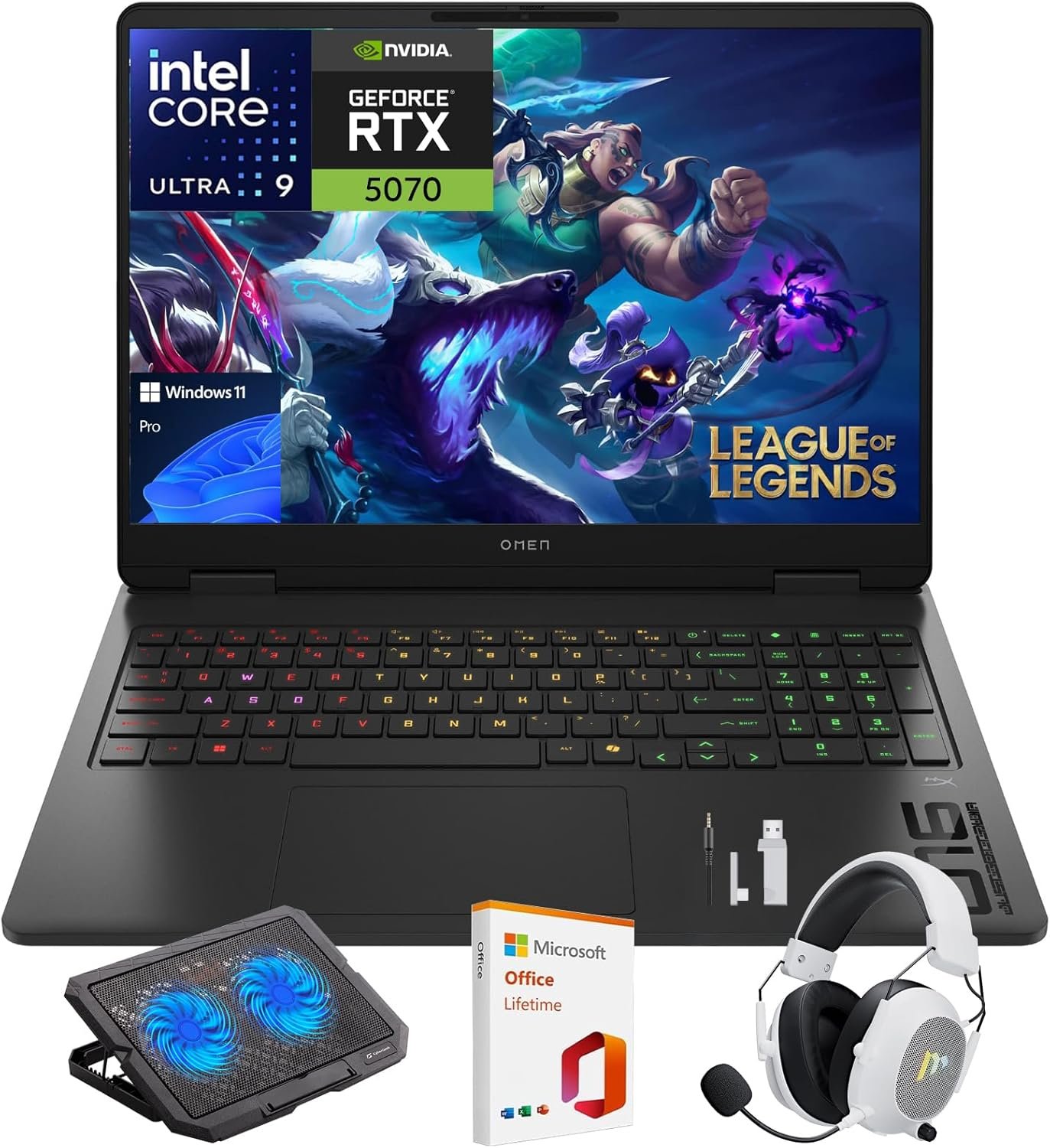 HP OMEN 16 Slim Gaming Laptop, 16″ 144Hz 2K Display, Intel Core Ultra 9 285H, NVIDIA GeForce RTX 5070, 32GB DDR5 RAM, 1TB SSD, Wi-Fi 6E, RGB Backlit, Win 11 Pro, w/Mytrix Accessory & Lifetime Office