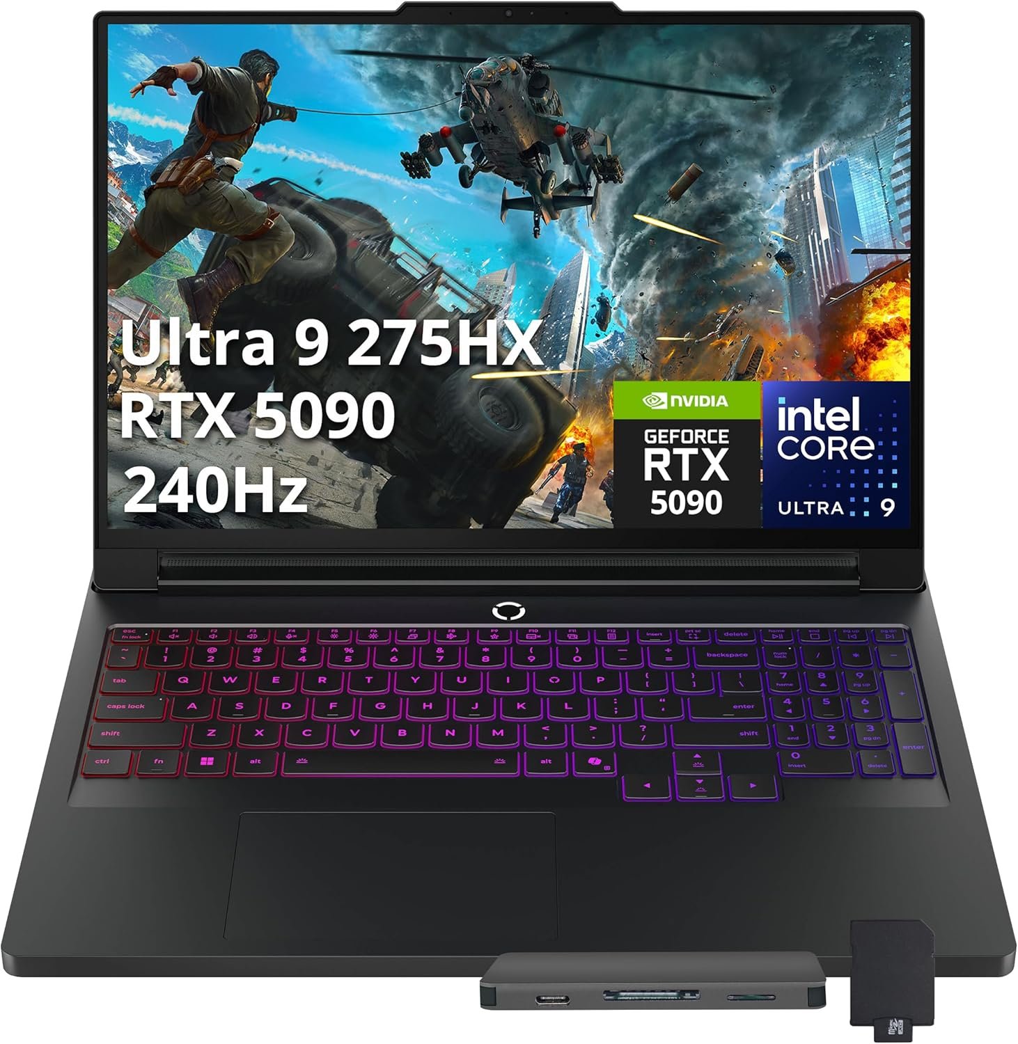 Lenovo Legion Pro 7i AI 16″ WQXGA OLED 240Hz Gaming Laptop, Intel Ultra 9 275HX, GeForce RTX 5090 24GB, 64GB DDR5, 3TB Storage (2TB SSD+1TB Docking Station), Backlit Keyboard, Wi-Fi 7, Win 11, Black